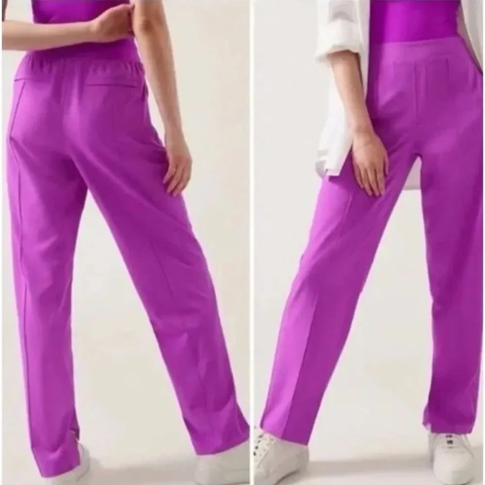 ATHLETA NWT Brooklyn Heights Slim Pant Size 8 in Violet ~ Like New
